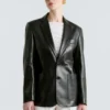 Valeria Black Leather Blazer