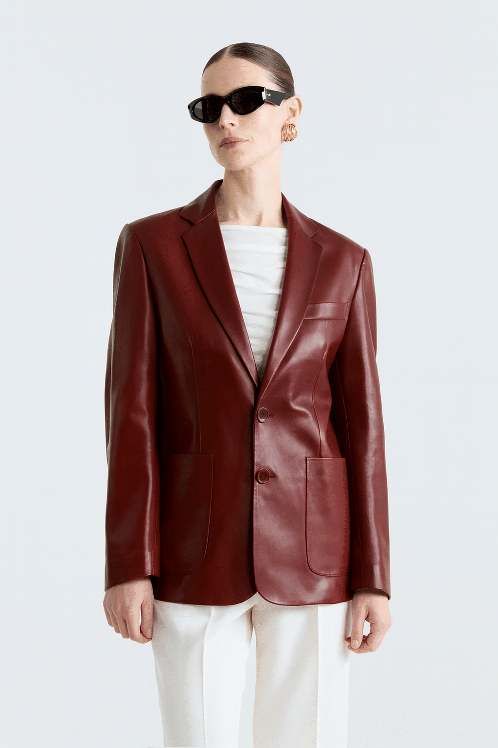 Valeria Black Leather Blazer