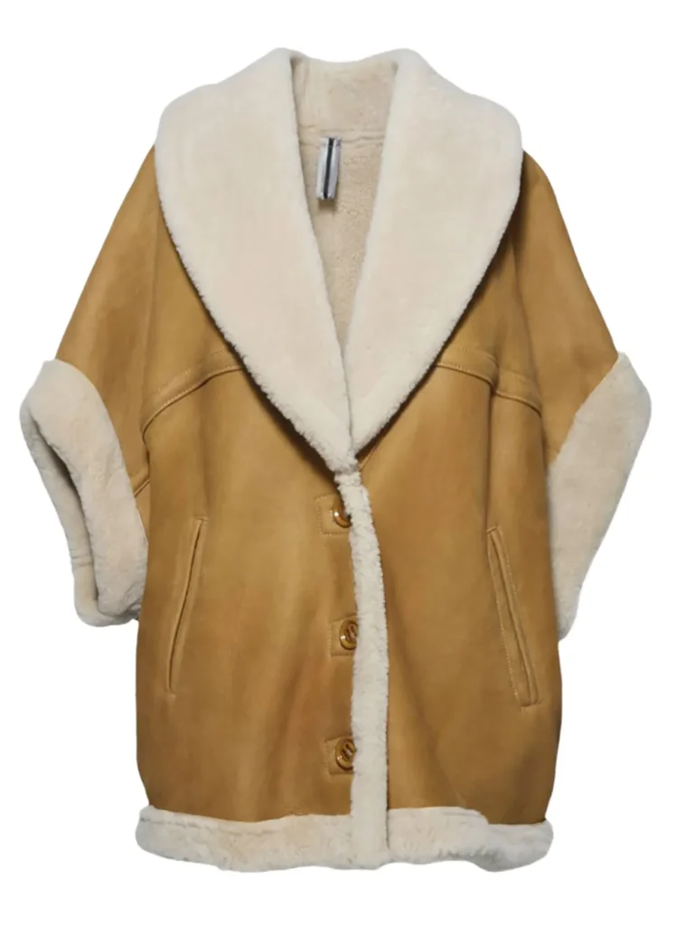 Yves Salomon Shearling Short-Sleeve Coat