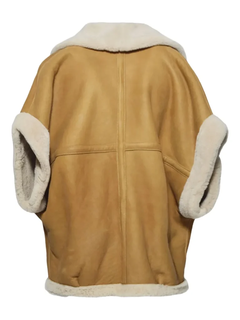Yves Salomon Shearling Short-Sleeve Coat