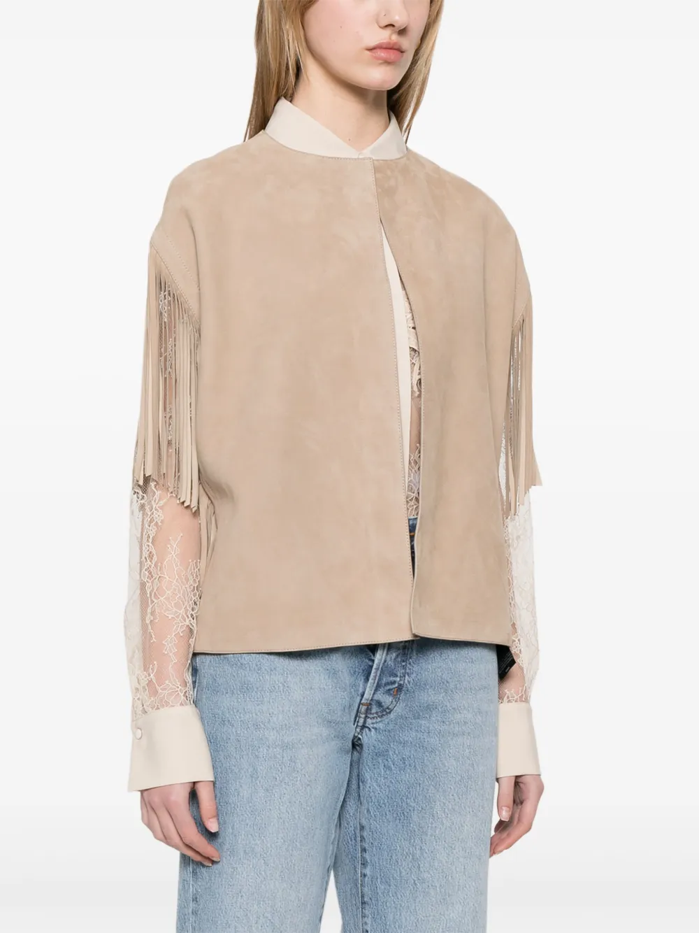 Yves Salomon Suede Cape Jacket 3