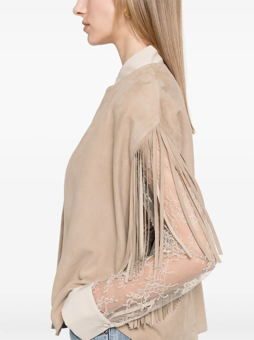 Yves Salomon Suede Cape Jacket 5