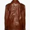 Zeynep Arcay Double-Breasted Belted Leather Trench Jacket