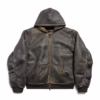 Balenciaga Distressed Leather Hooded Jacket