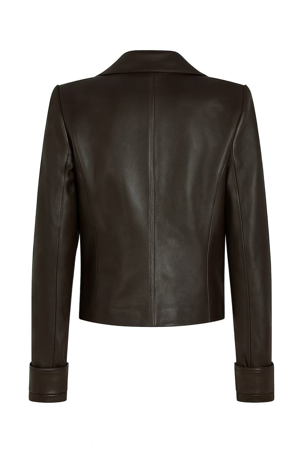 Frame Cropped Dark Brown Leather Jacket 3