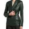 Giorgio Armani Forest Green Leather Blazer