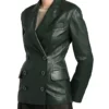 Giorgio Armani Forest Green Leather Blazer