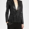 Tom Ford Black Snakeskin-Effect Leather Blazer