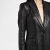 Tom Ford Black Snakeskin-Effect Leather Blazer