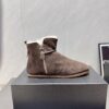 ALAÏA Shearling-Lined Suede Ankle Boots