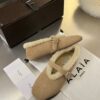 ALAÏA Shearling-Lined Suede Mary Jane Flats