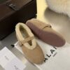 ALAÏA Shearling-Lined Suede Mary Jane Flats