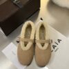 ALAÏA Shearling-Lined Suede Mary Jane Flats