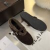 ALAÏA Shearling-Lined Suede Mary Jane Flats