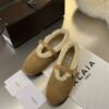ALAÏA Shearling-Lined Suede Mary Jane Flats