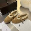 ALAÏA Shearling-Lined Suede Mary Jane Flats