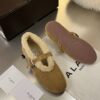 ALAÏA Shearling-Lined Suede Mary Jane Flats