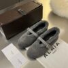 ALAÏA Shearling-Lined Suede Mary Jane Flats