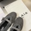 ALAÏA Shearling-Lined Suede Mary Jane Flats