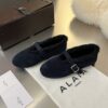 ALAÏA Shearling-Lined Suede Mary Jane Flats