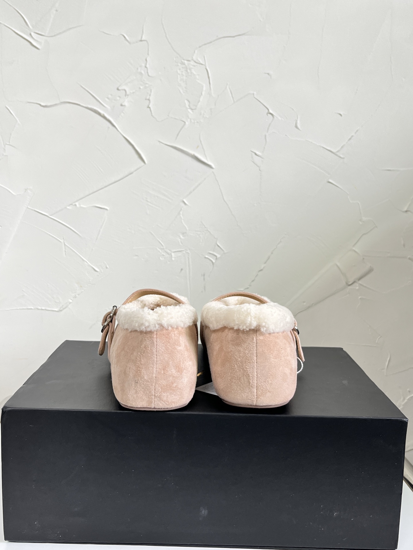 ALAÏA Shearling-Lined Suede Mary Jane Flats