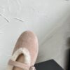 ALAÏA Shearling-Lined Suede Mary Jane Flats