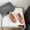 ALAÏA Shearling-Lined Suede Mary Jane Flats