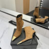 YSL SAINT LAURENT Anaïs 90 Suede Ankle Boots with Metal Cap Toe