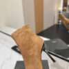 YSL SAINT LAURENT Anaïs 90 Suede Ankle Boots with Metal Cap Toe