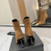 YSL SAINT LAURENT Anaïs 90 Suede Ankle Boots with Metal Cap Toe
