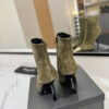 YSL SAINT LAURENT Anaïs 90 Suede Ankle Boots with Metal Cap Toe