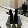YSL SAINT LAURENT Anaïs 90 Suede Ankle Boots with Metal Cap Toe