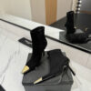 YSL SAINT LAURENT Anaïs 90 Suede Ankle Boots with Metal Cap Toe