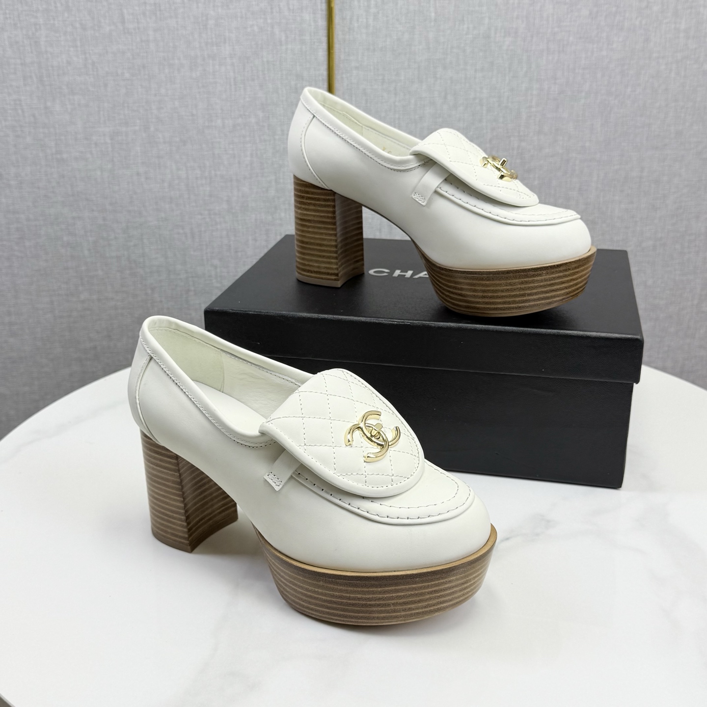 CHANEL Platform Loafer Heels