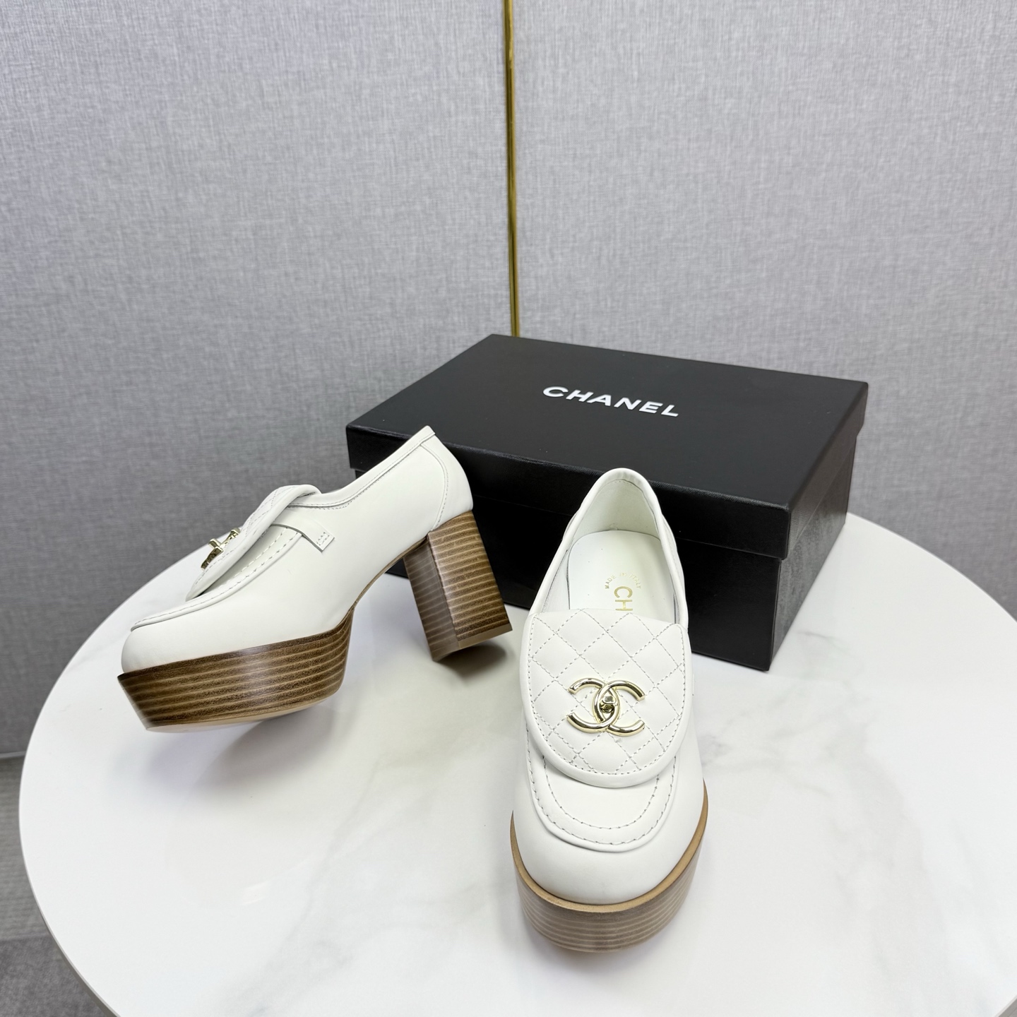 CHANEL Platform Loafer Heels