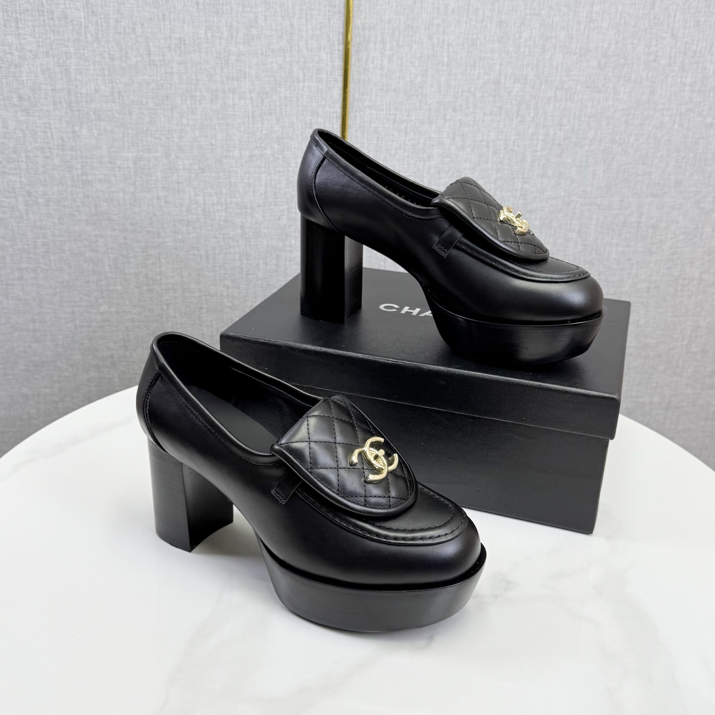 CHANEL Platform Loafer Heels