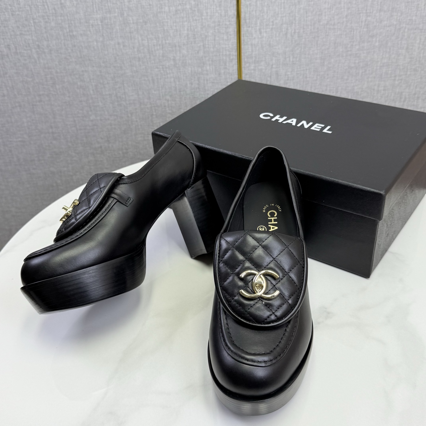 CHANEL Platform Loafer Heels