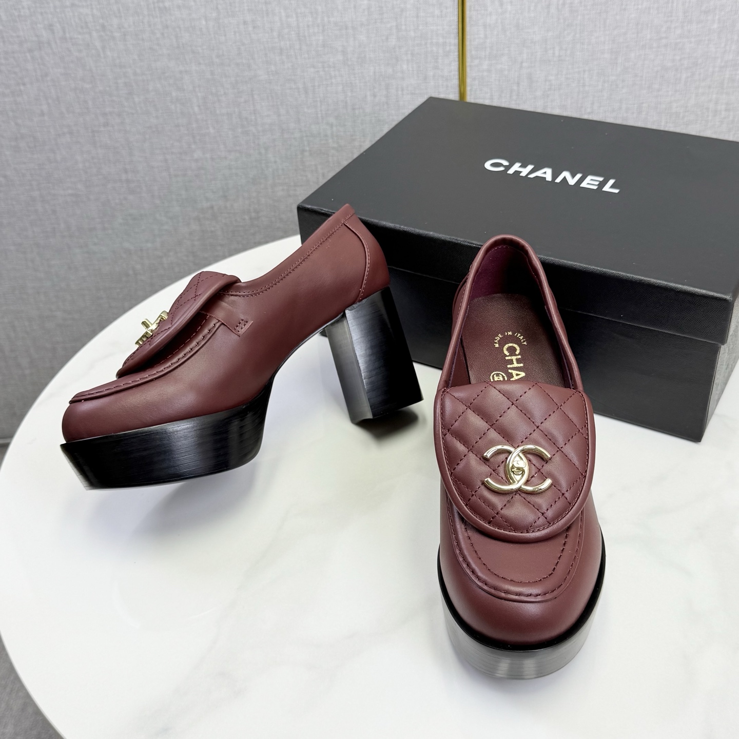 CHANEL Platform Loafer Heels