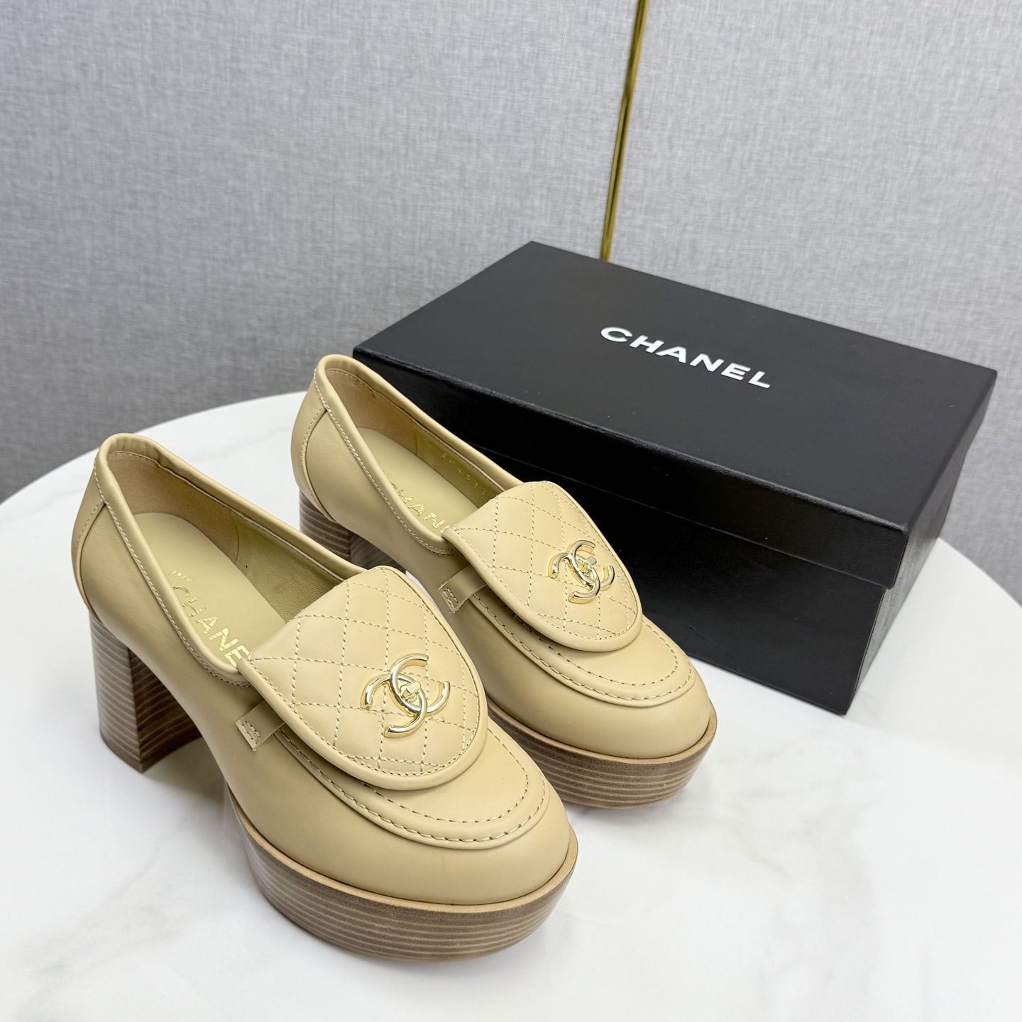 CHANEL Platform Loafer Heels