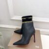 Christian Louboutin Black Booty Chain 100mm Boots