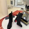 Christian Louboutin Booty Lock 70 mm – Black Suede 4