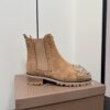 Christian Louboutin Chasse A Clou Studded Cap Toe Chelsea Booties - Suede 4
