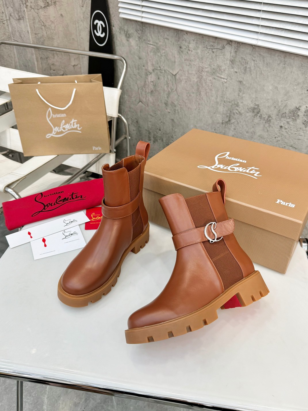 Christian Louboutin Chelsea Booty Lug Boots 15