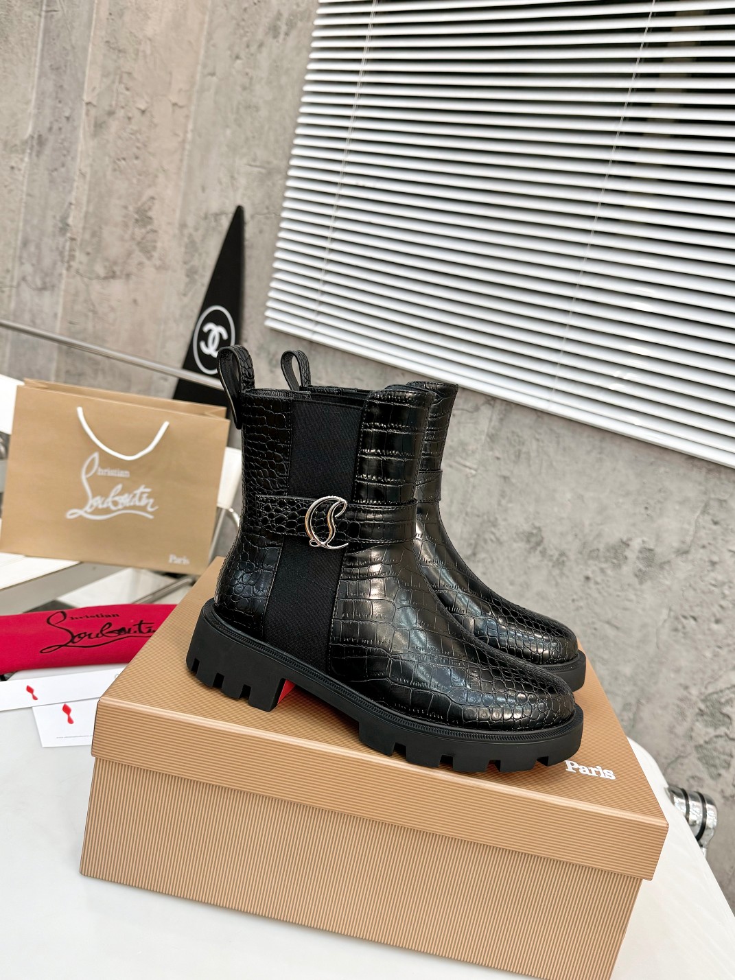 Christian Louboutin Chelsea Booty Lug Boots 18