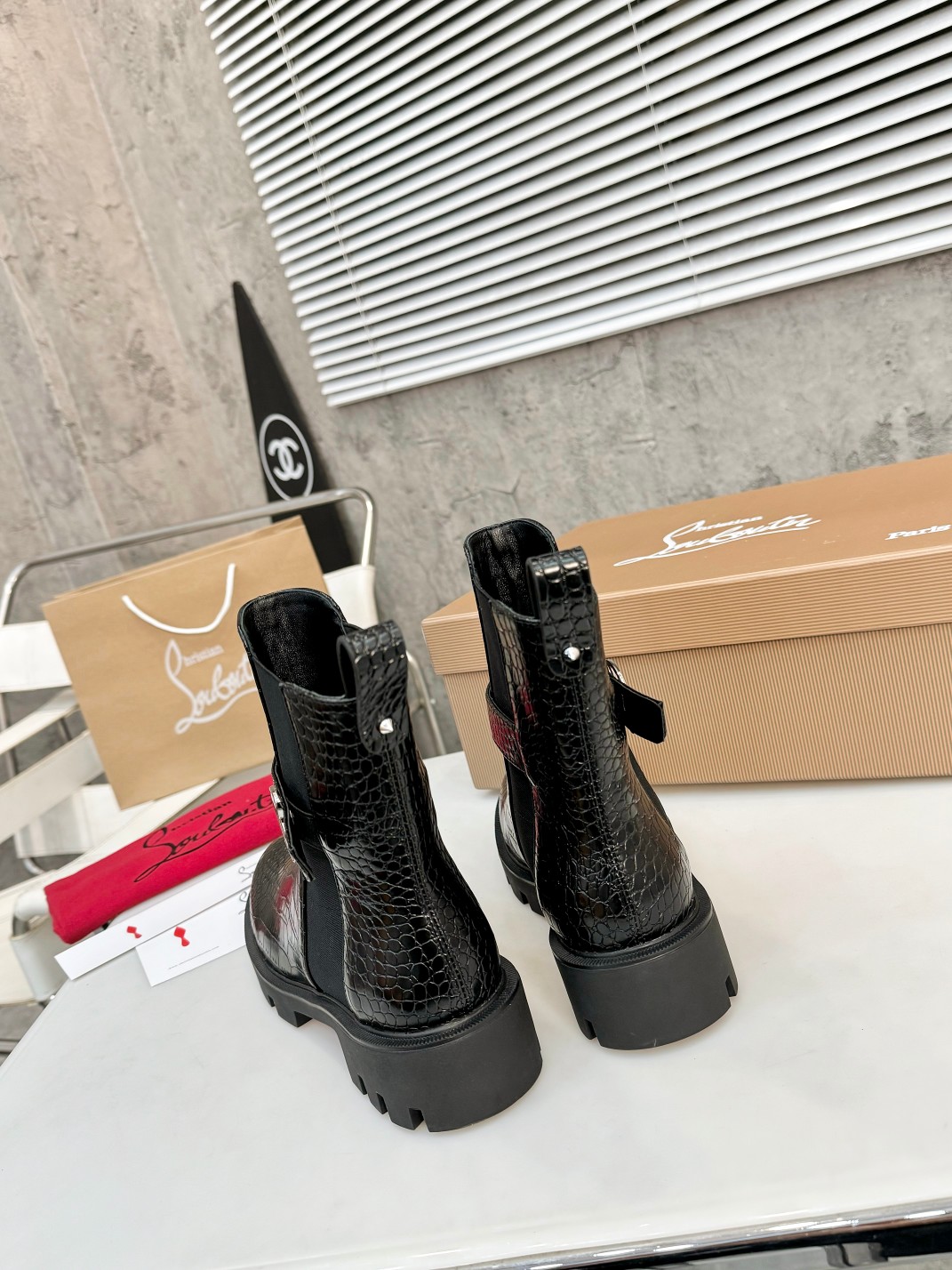 Christian Louboutin Chelsea Booty Lug Boots 22