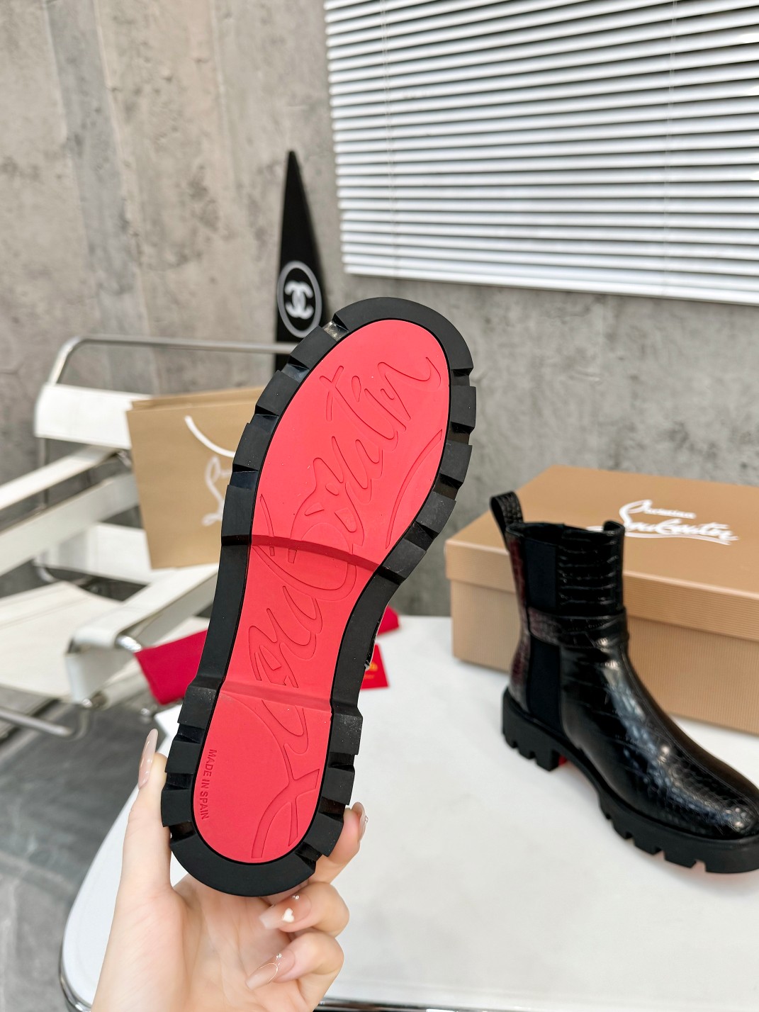 Christian Louboutin Chelsea Booty Lug Boots 24