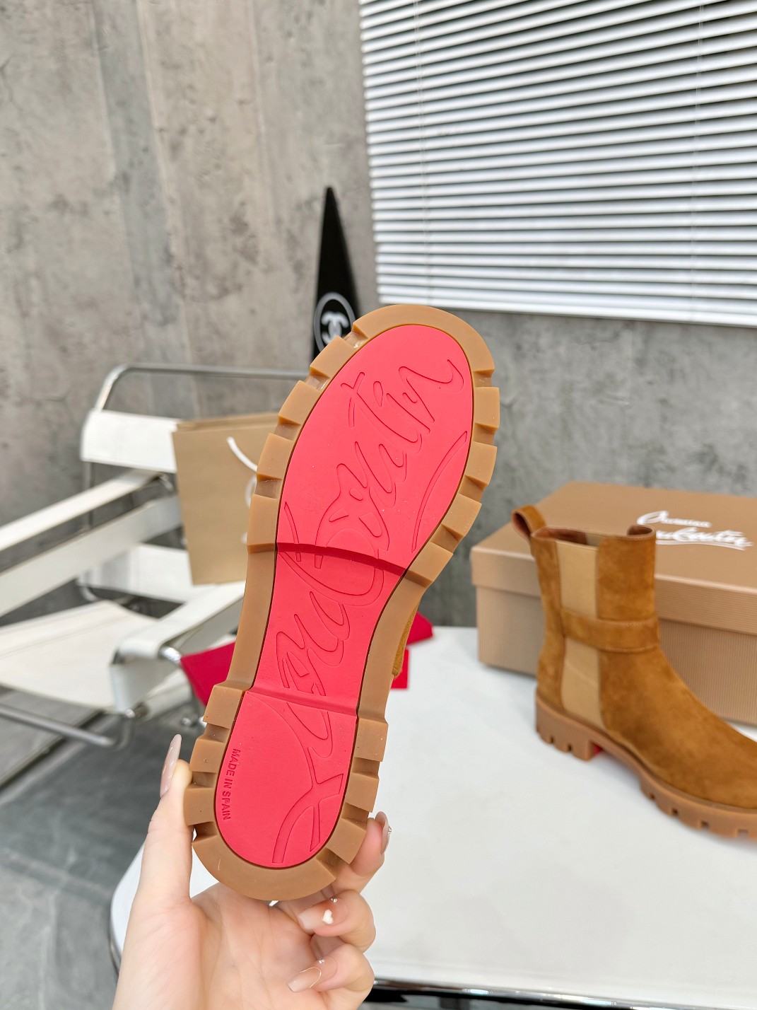 Christian Louboutin Chelsea Booty Lug Boots 31