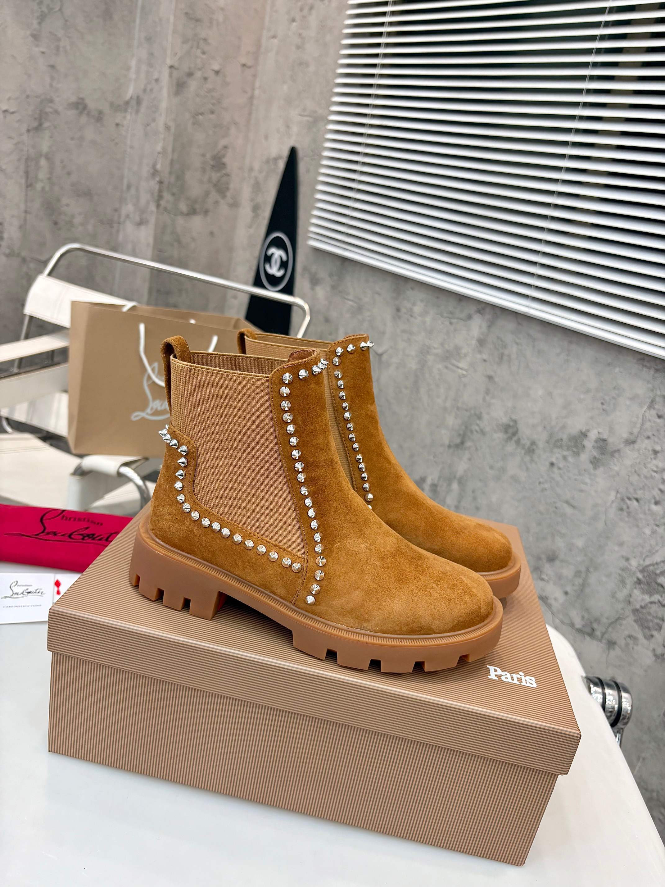 Christian Louboutin Out Lina Spike Lug Boots 1