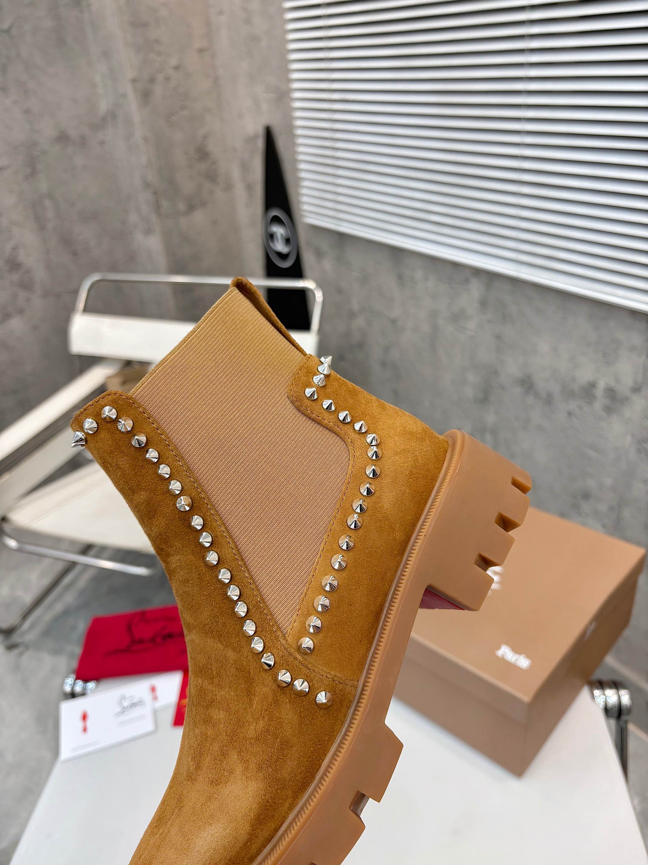 Christian Louboutin Out Lina Spike Lug Boots 7