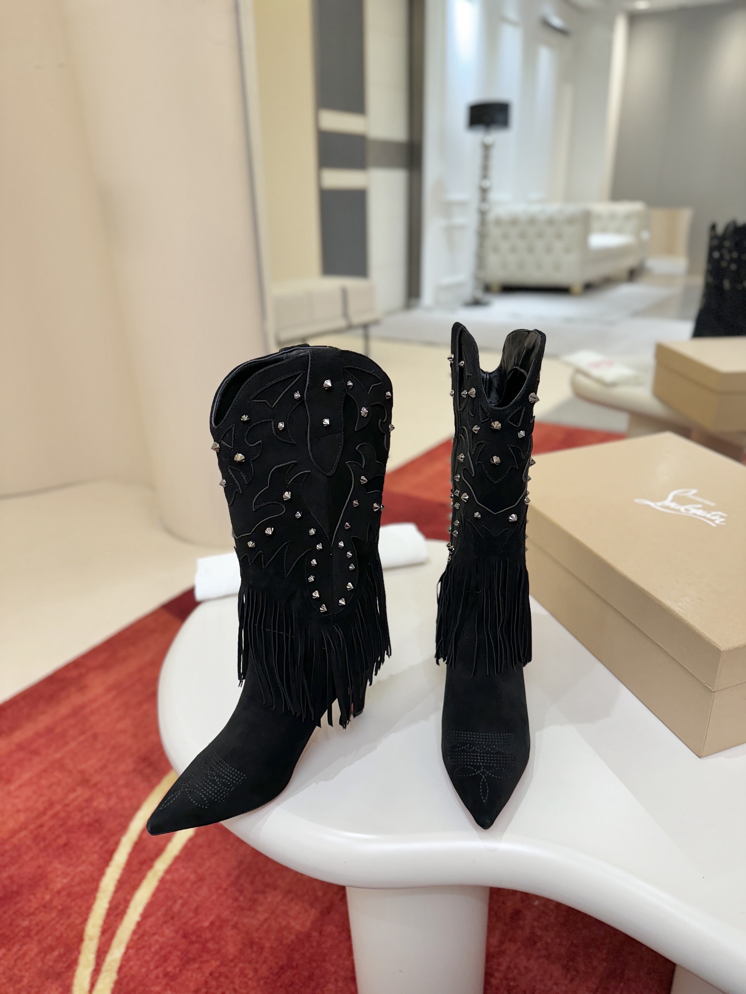 Christian Louboutin Santia Fringe 85 mm Boots 11
